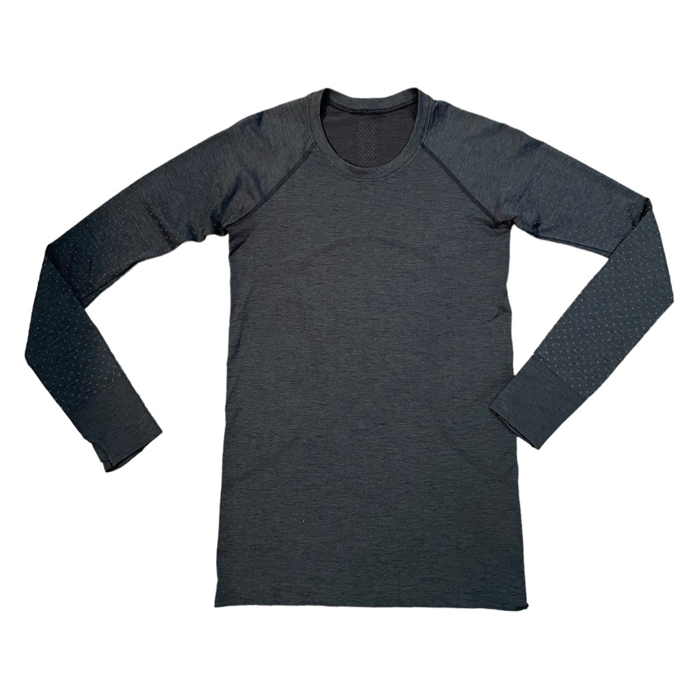 Lululemon Heathered Grey Swiftly Tech Long Sleeve 
Activewear Top